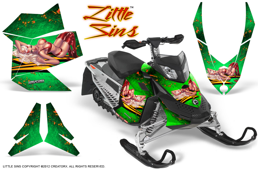 Skidoo REV XP Graphics Kit Little Sins Green